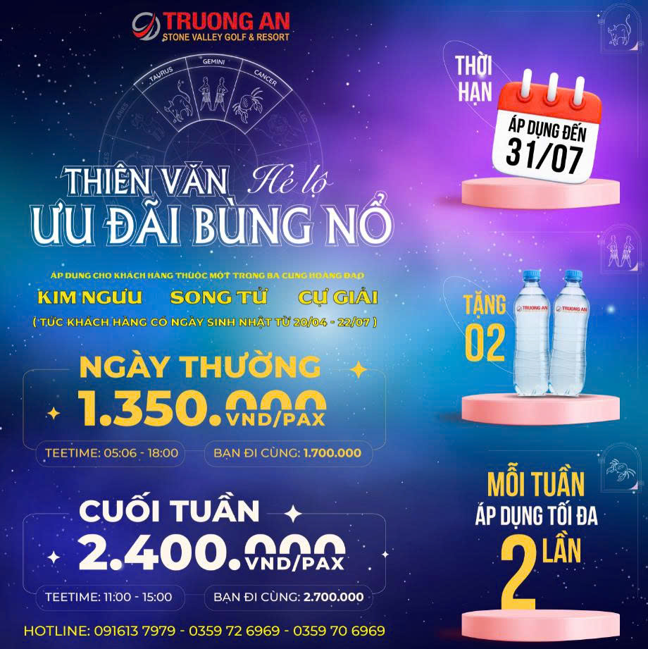 ƯU ĐÃI SINH NHẬT ĐẶC BIỆT TẠI STONE VALLEY GOLF & RESORT